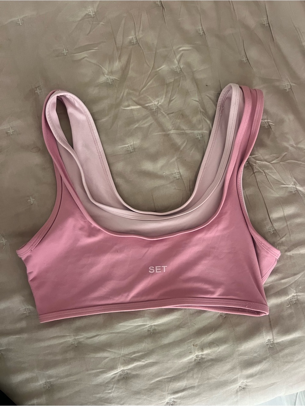 Set active Pink Scoop-Back Bralette Top
